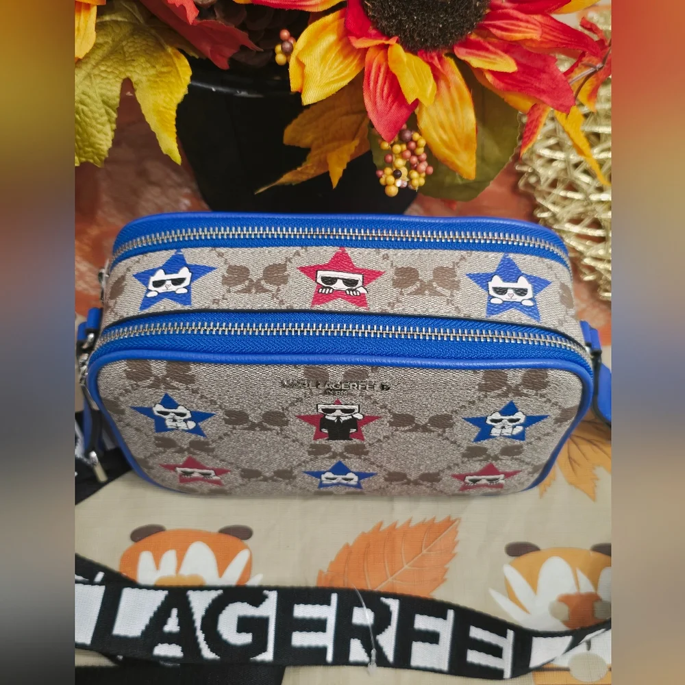 Karl Lagerfeld Star Pattern Crossbody Bag - Picture 5 of 7